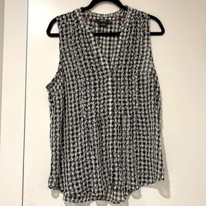 Maeve Black and White Checkered Blouse
